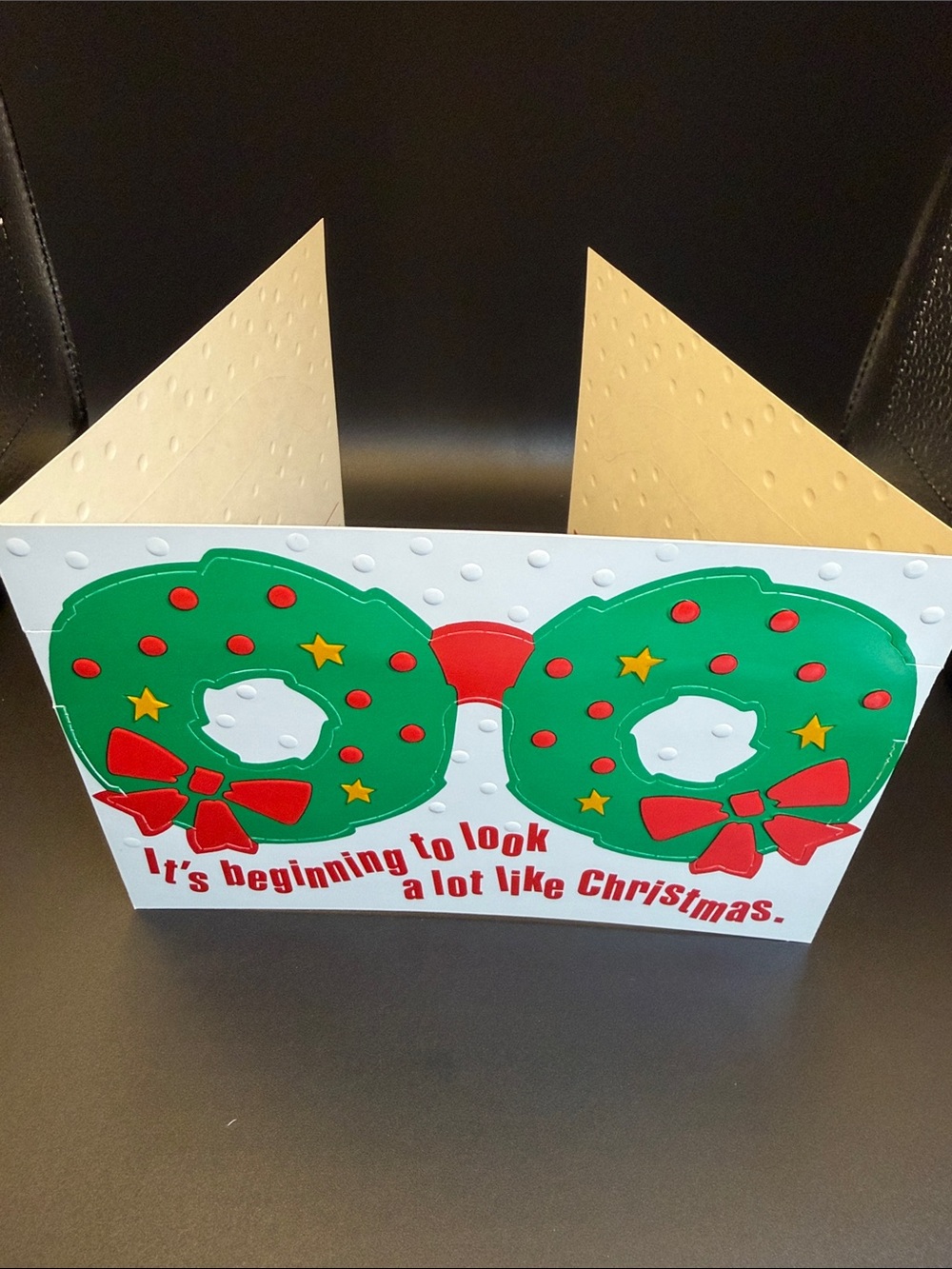 Vintage Hallmark Christmas Wreath Glasses Invitation-RARE (3)